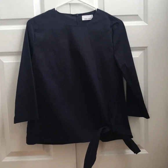 Blue Violet Girls Navy Blue 3/4 Sleeve Blouse with Tie Detail on Side Size 20 - Picture 3 of 3